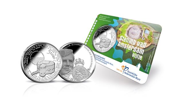 Grote foto nederland 5 euro 2017 stelling van amsterdam coincard bu verzamelen munten overige
