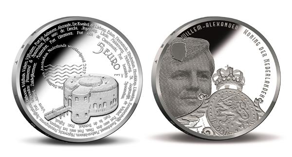 Grote foto nederland 5 euro 2017 stelling van amsterdam zilver proof verzamelen munten overige