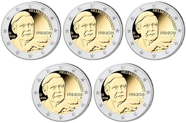 Grote foto duitsland 2 euro 2018 helmut schmidt 5 verzamelen munten overige