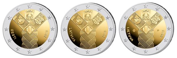Grote foto estland letland litouwen 2 euro 2018 baltische onafhankelijkheid verzamelen munten overige