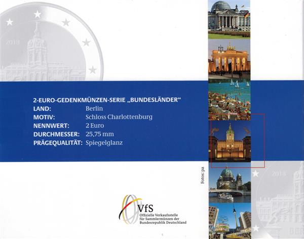Grote foto duitsland 2 euro 2018 charlottenburg proof verzamelen munten overige