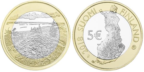 Grote foto finland 5 euro 2018 koli nationaal park proof verzamelen munten overige