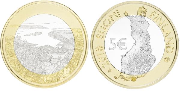 Grote foto finland 5 euro 2018 haven helsinki unc verzamelen munten overige