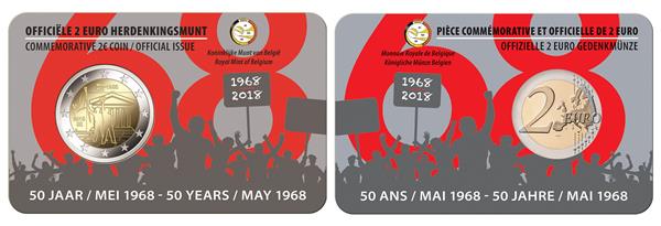 Grote foto belgi 2 euro 2018 studentenopstand 1968 coincard nederlands verzamelen munten overige