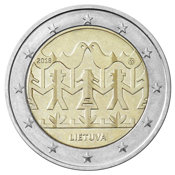 Grote foto litouwen 2 euro 2018 coincard muziek en dansfeest nummer 2 verzamelen munten overige