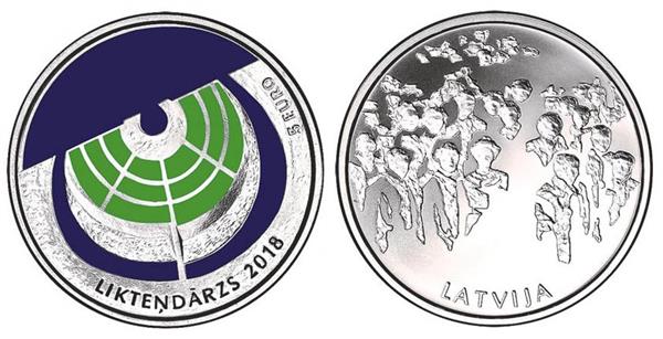 Grote foto letland 5 euro 2018 tuin van het lot verzamelen munten overige