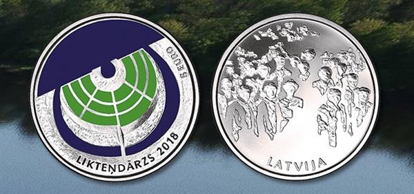 Grote foto letland 5 euro 2018 tuin van het lot verzamelen munten overige