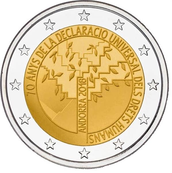 Grote foto andorra 2 euro 2018 mensen rechten verzamelen munten overige