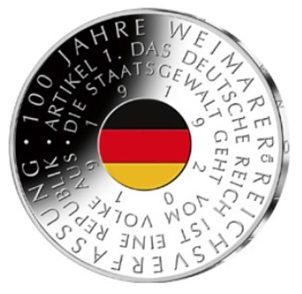Grote foto duitsland 20 euro 2019 100 jaar grondwet van weimar verzamelen munten overige