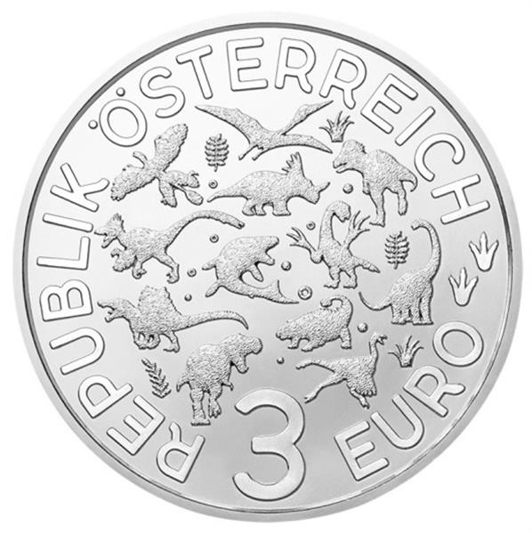 Grote foto oostenrijk 3 euro 2020 mosasaurus verzamelen munten overige