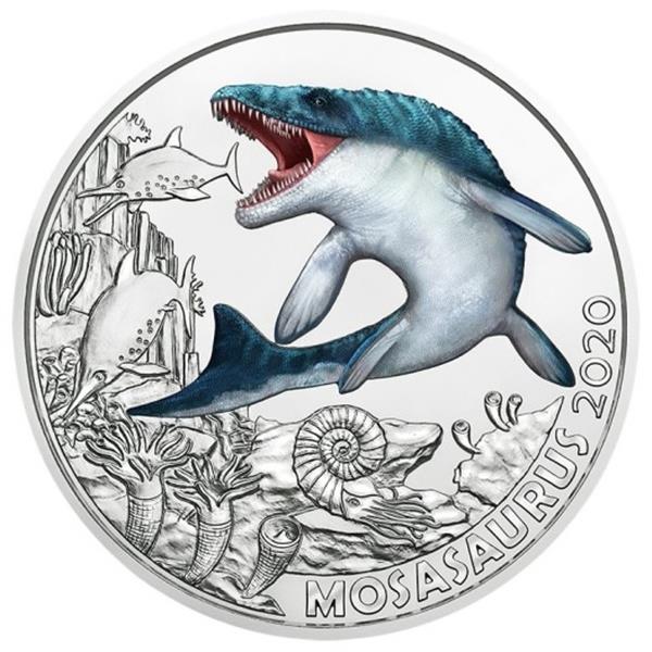 Grote foto oostenrijk 3 euro 2020 mosasaurus verzamelen munten overige
