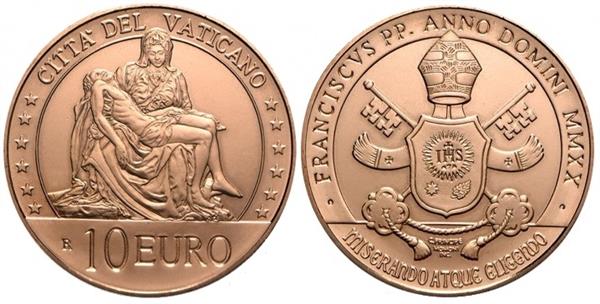 Grote foto vaticaan 10 euro 2020 de pieta michelangelo kunst en geloof verzamelen munten overige