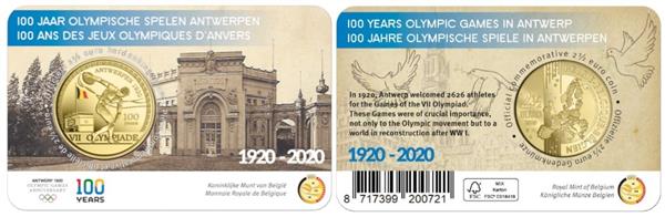 Grote foto belgi 2 5 euro 2020 olympische spelen antwerpen gekleurd verzamelen munten overige