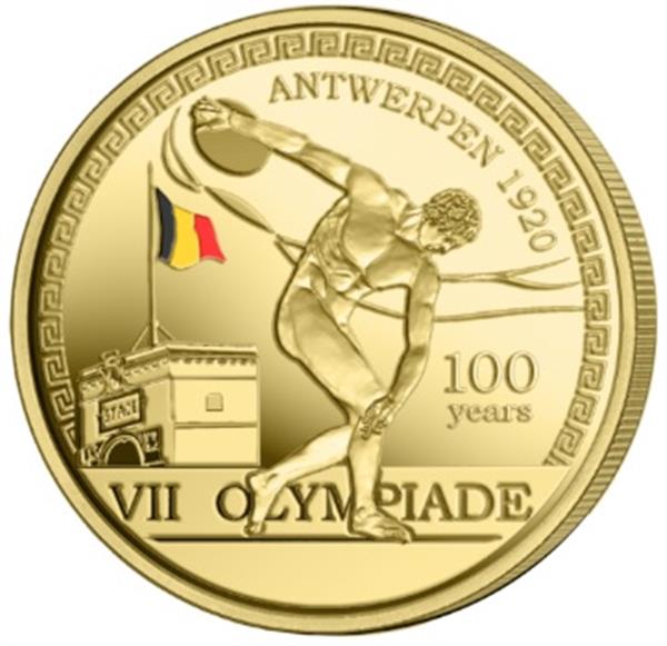 Grote foto belgi 2 5 euro 2020 olympische spelen antwerpen gekleurd verzamelen munten overige