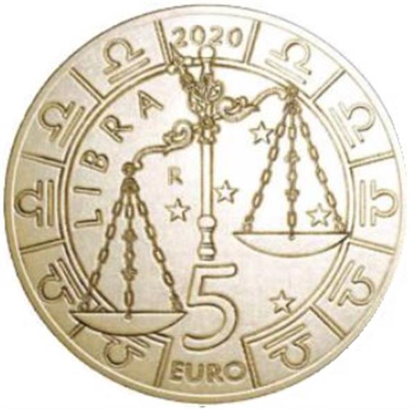 Grote foto san marino 5 euro 2020 zodiac weegschaal verzamelen munten overige