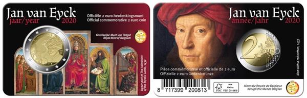 Grote foto belgi 2 euro 2020 jan van eyck coincard nederlands verzamelen munten overige