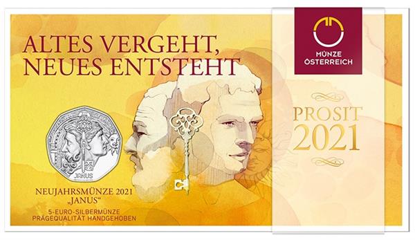 Grote foto oostenrijk 5 euro 2021 janus zilver bu verzamelen munten overige