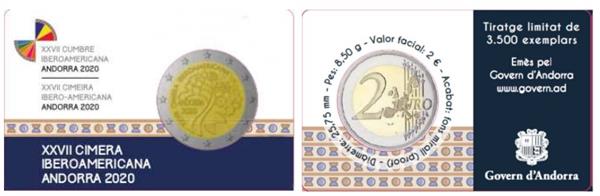 Grote foto andorra 2 euro 2020 27e ibero amerikaanse topconferentie proof verzamelen munten overige