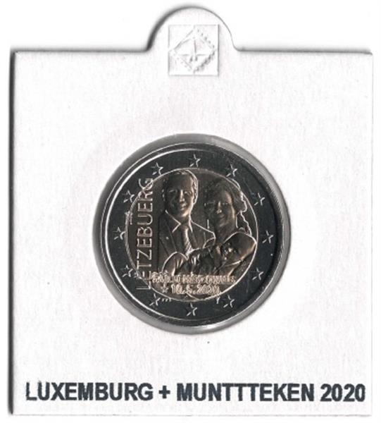 Grote foto luxemburg 2 euro 2020 prins charles met muntteken in munthouder verzamelen munten overige