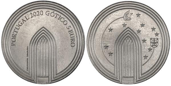 Grote foto portugal 5 euro 2020 gotische bouwkunst verzamelen munten overige