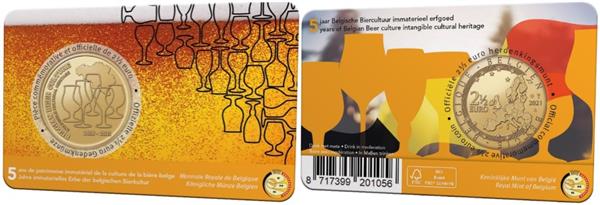 Grote foto belgi 2 5 euro 2021 biercultuur coincard frans verzamelen munten overige