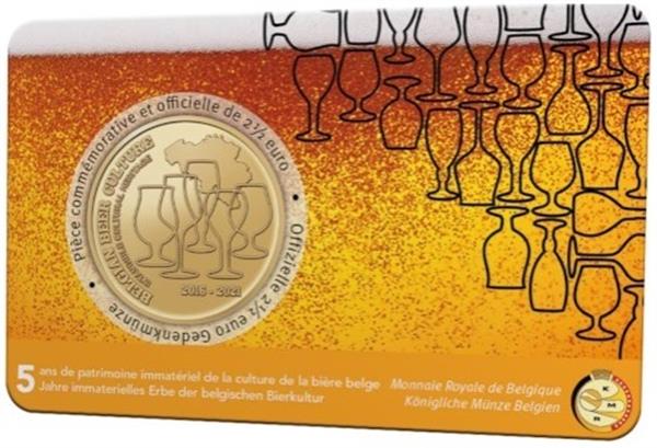 Grote foto belgi 2 5 euro 2021 biercultuur coincard frans verzamelen munten overige