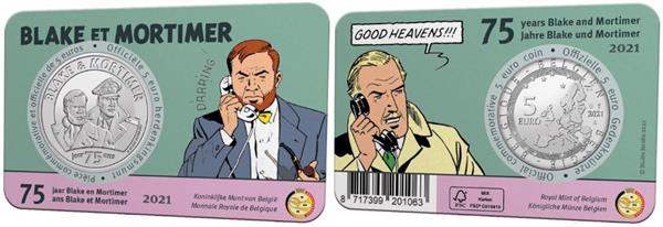 Grote foto belgi 5 euro 2021 blake en mortimer coincard verzamelen munten overige