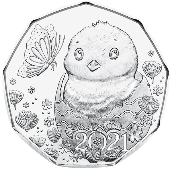 Grote foto oostenrijk 5 euro 2021 paaskuiken zilver bu verzamelen munten overige