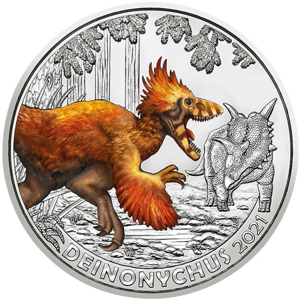 Grote foto oostenrijk 3 euro 2021 deinonychus antirrhopus verzamelen munten overige