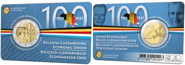 Grote foto belgi 2 euro 2021 bleu coincard nederlands verzamelen munten overige