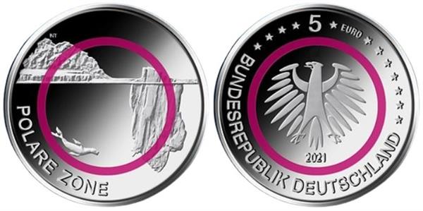 Grote foto duitsland 5 euro 2021 polaire zone verzamelen munten overige