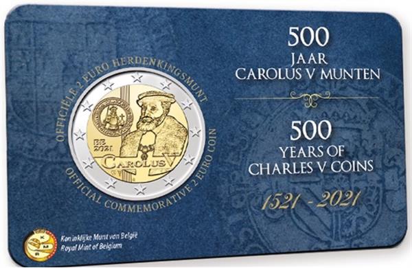 Grote foto belgi 2 euro 2021 carolus v coincard nederlands verzamelen munten overige