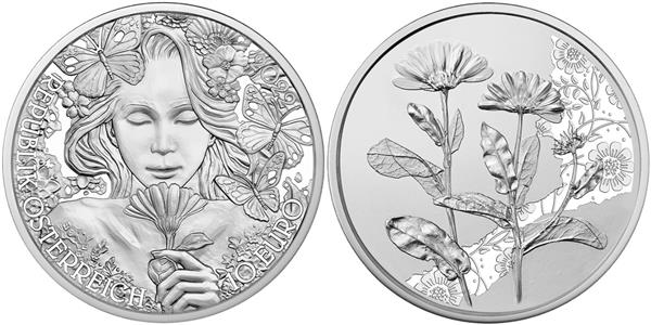 Grote foto oostenrijk 10 euro 2022 de goudsbloem zilver bu verzamelen munten overige