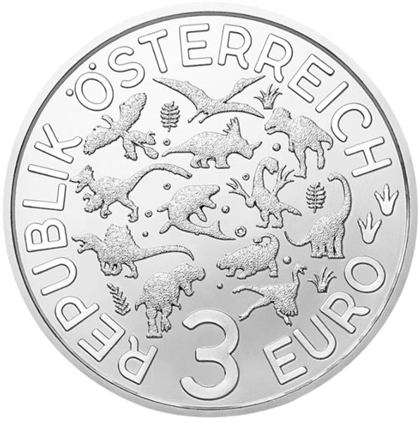 Grote foto oostenrijk 3 euro 2022 ornithomimus velox verzamelen munten overige