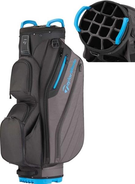 Grote foto taylormade tm18 cart lite cartbag black gray blue sport en fitness golf