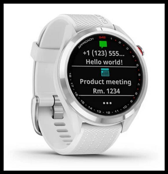Grote foto garmin approach s42 golf gps white stain steel sport en fitness golf