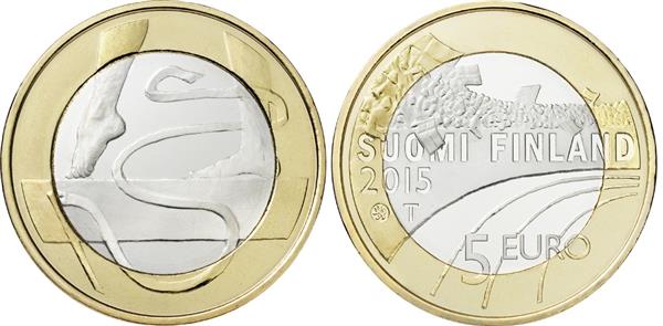 Grote foto finland 5 euro 2015 gymnastiek verzamelen munten overige