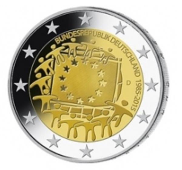 Grote foto duitsland 2 euro 2015 30 jaar europese vlag verzamelen munten overige