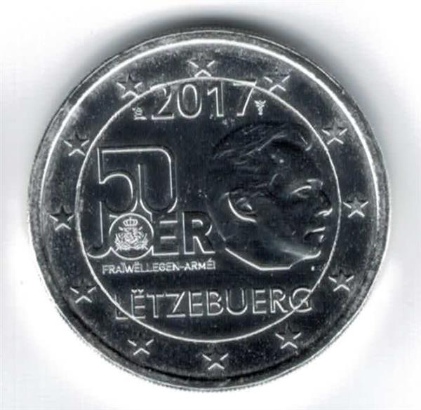 Grote foto luxemburg 2 euro 2017 50 jaar leger verzilverd verzamelen munten overige