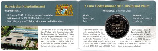 Grote foto duitsland 2 euro 2017 coincard rheinland pfalz m nchen d verzamelen munten overige