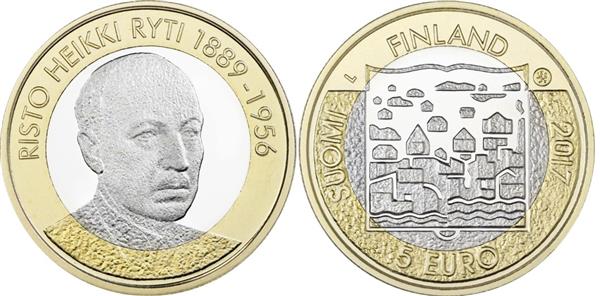 Grote foto finland 5 euro 2017 risto ryti verzamelen munten overige