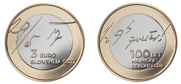 Grote foto sloveni 3 euro 2017 mei verklaring verzamelen munten overige