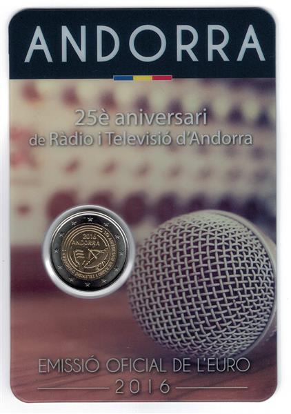 Grote foto andorra 2 euro 2016 25 jaar publieke rtv andorra verzamelen munten overige