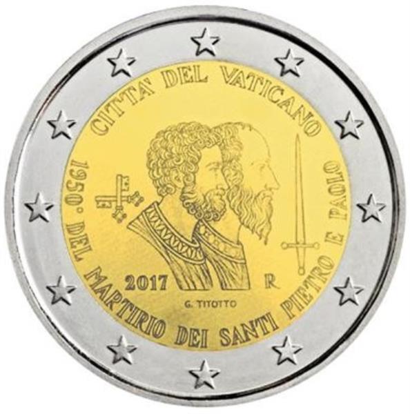 Grote foto vaticaan 2 euro 2017 petrus en paulus verzamelen munten overige