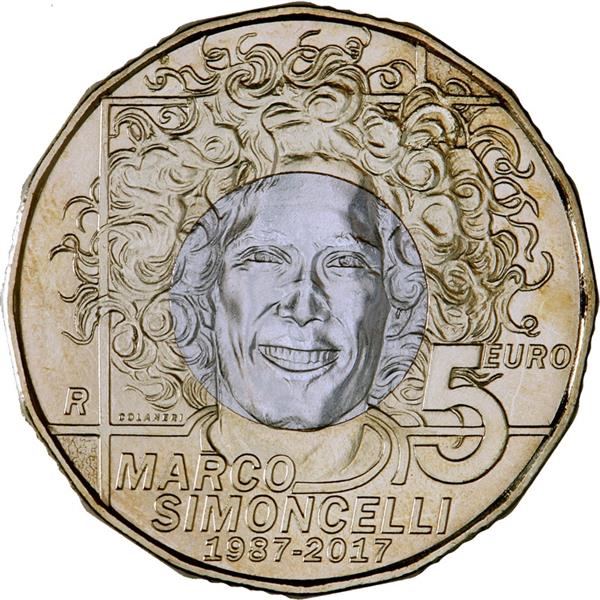 Grote foto san marino 5 euro 2017 marco simoncelli verzamelen munten overige