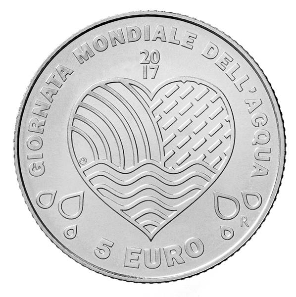 Grote foto san marino 5 euro 2017 wereld waterdag verzamelen munten overige