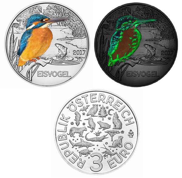 Grote foto oostenrijk 3 euro 2017 ijsvogel verzamelen munten overige