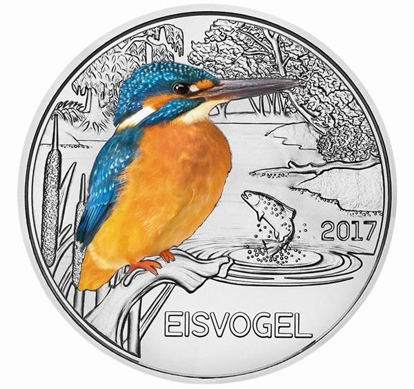 Grote foto oostenrijk 3 euro 2017 ijsvogel verzamelen munten overige