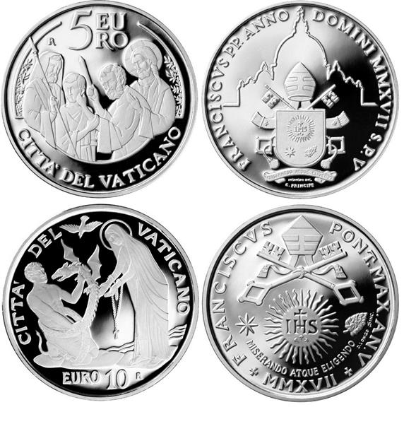 Grote foto vaticaan 5 en 10 euro 2017 zilver verzamelen munten overige
