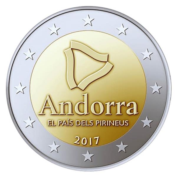 Grote foto andorra 2 euro 2017 pyrenee n land in munthouder verzamelen munten overige